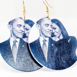 Forever Love Hoops Barack Obama Michelle Earrings